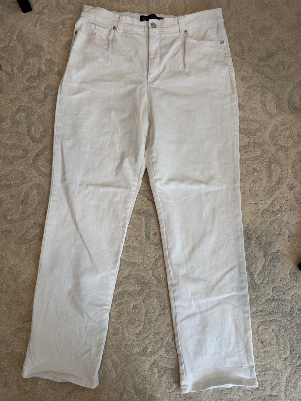 Gloria Vanderbilt Crisp White Straight Leg Chinos